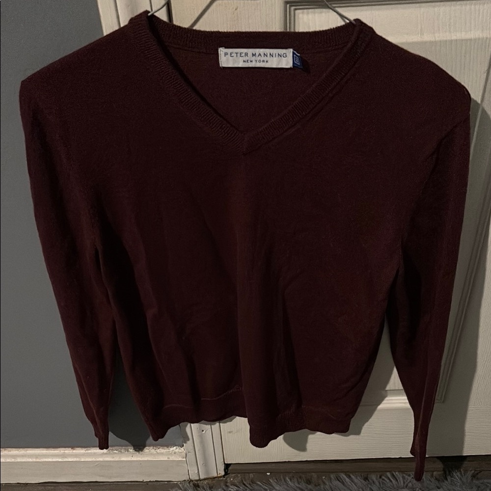 Peter Manning Burgundy V-Neck Sweater